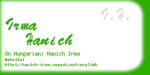 irma hanich business card